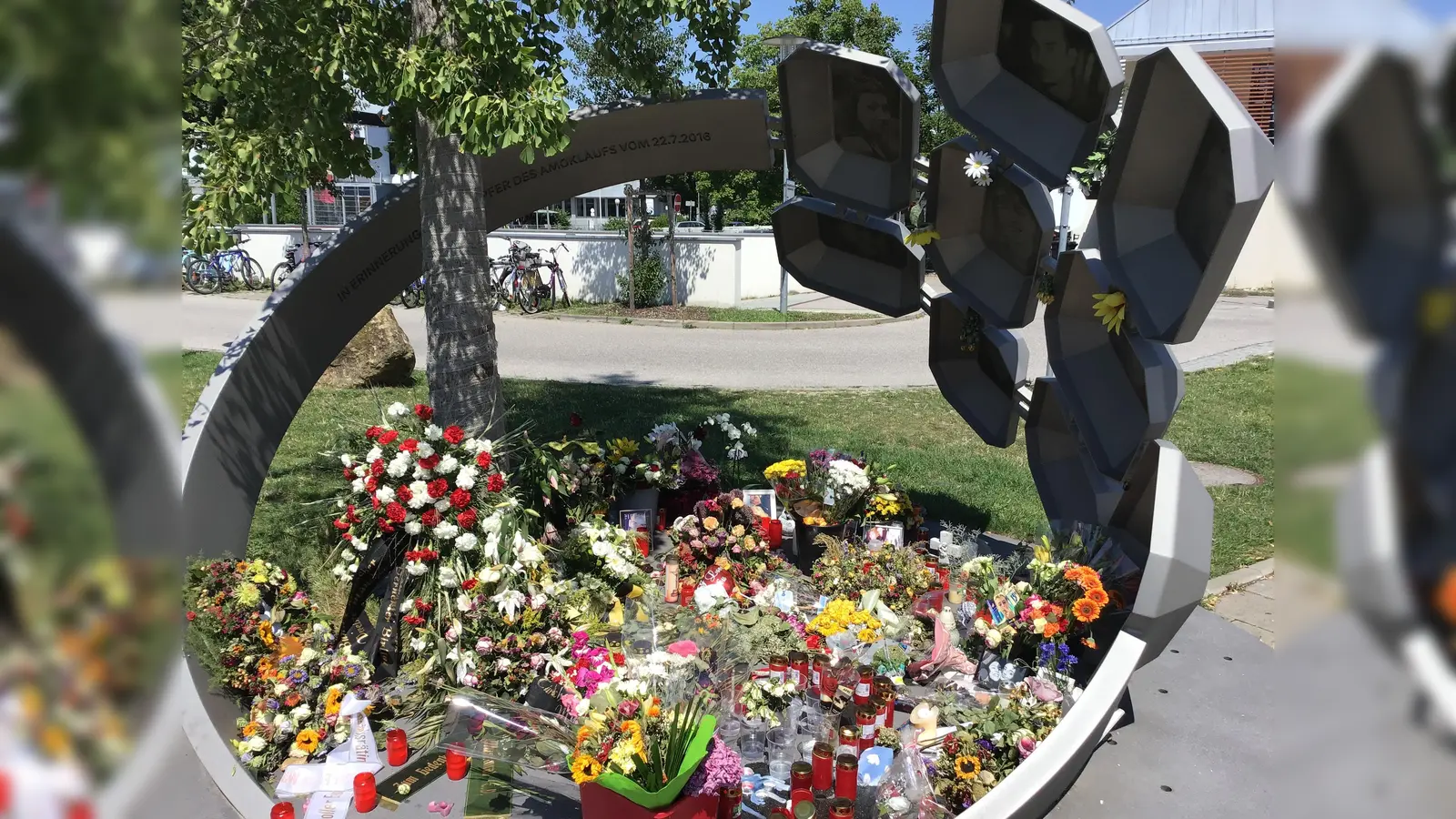 Das Denkmal in der Hanauer Straße erinnert an die Opfer des Attentats am 22. Juli 2016. (Foto: dm)