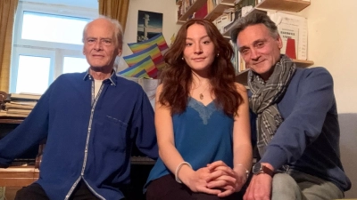 Fabrizio und Sara Giannuzzi mit Hans Wolf (von rechts). (Foto: pr)