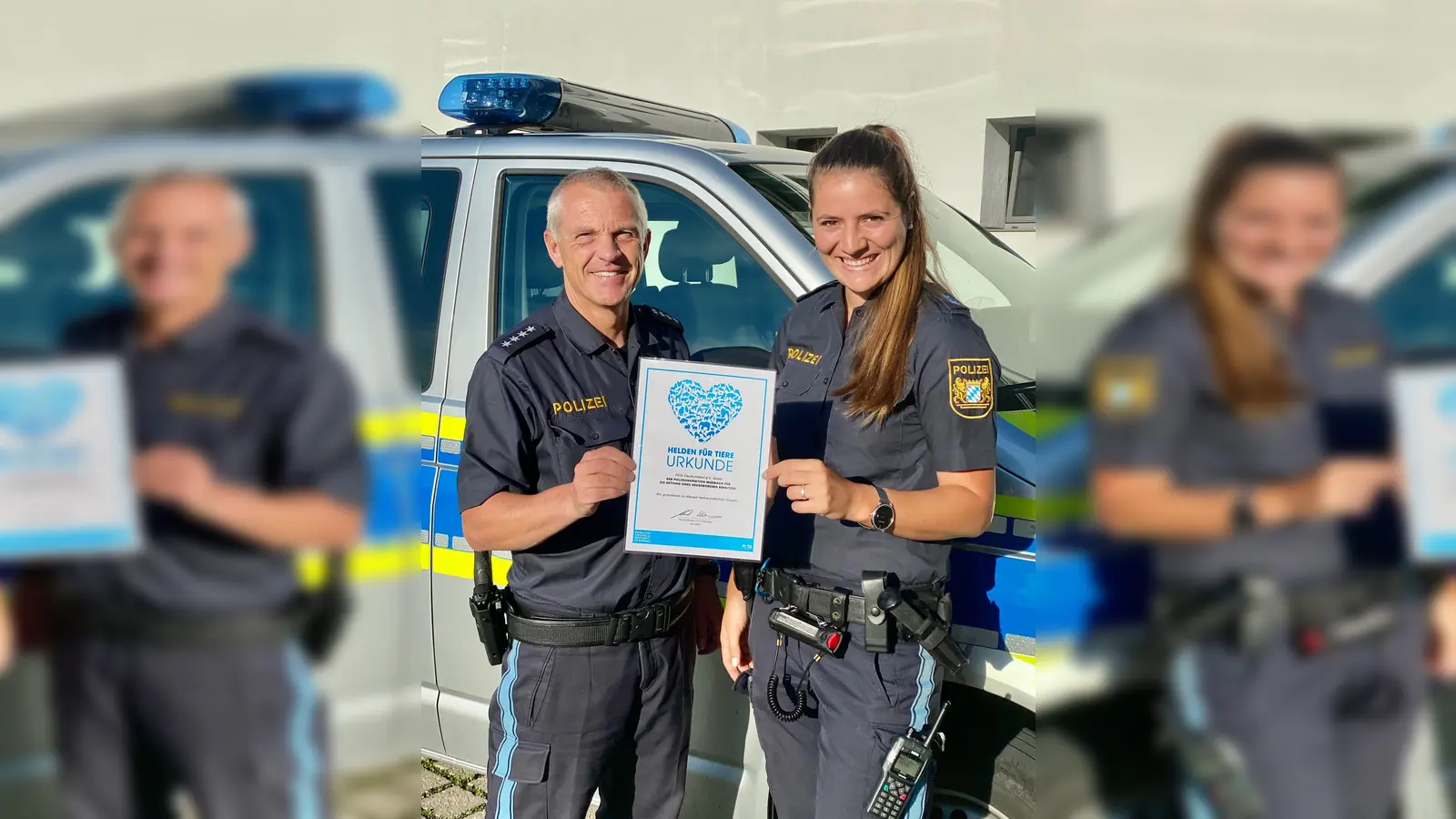 PETA zeichnet Miesbacher Beamte zu „Helden für Tiere“ aus. (Foto: PETA Deutschland e.V.)