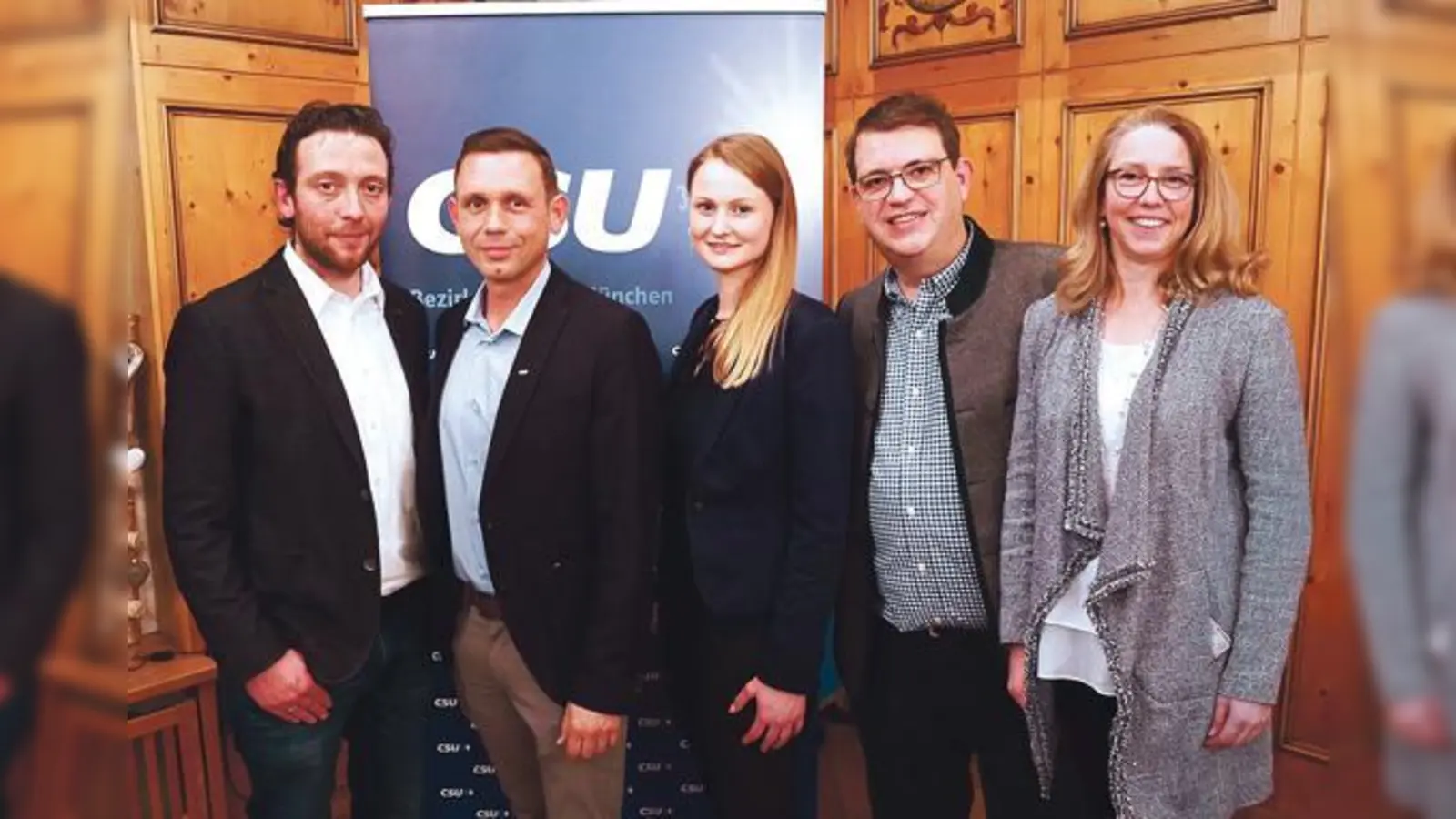Leo Agerer, Bernhard Hölbling, Bettina Obersojer, Christian Zöller und Sabine Nasko bei der Kandidatenvorstellung in Feldmoching.  (Foto: VA)