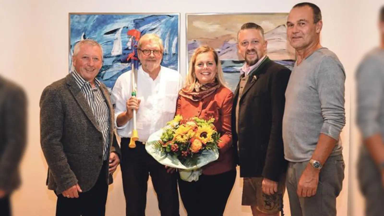Helmut Hampel mit Dr. Wolfgang Haller, Elli und Thomas  Huber und Dr. Arthur Klaiber (v. li.). 	 (Foto: Golf-Club Elkofen)