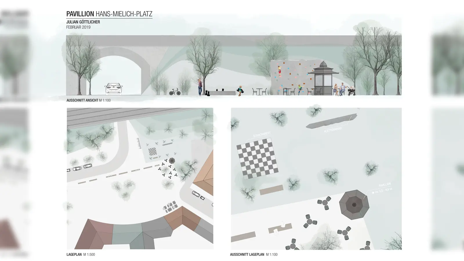 Noch ist das Projekt Gasto-Pavillon am Hans-Mielich-Platz in den Kinderschuhen. Doch erste Konzept- und Planskizzen hat Julian Göttlicher bereits erarbeitet. (Foto: Göttlicher)