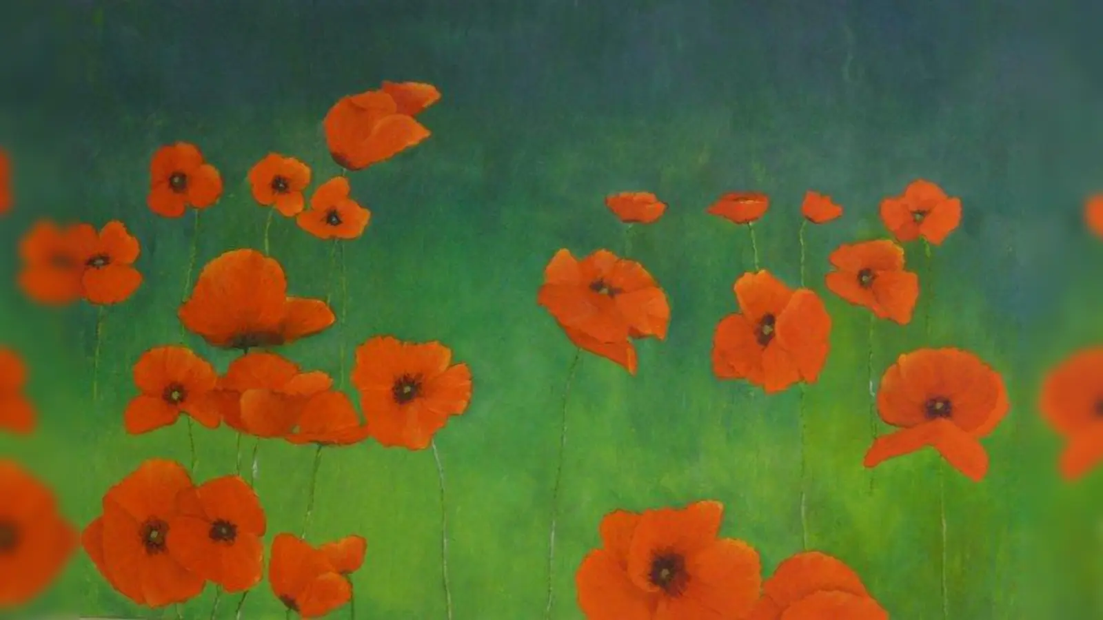 Sommerfeeling: Eva Spiess, eine ehrenamtliche Mitarbeiterin des Vereins, malte dieses Mohnbild für die Ausstellung. (Foto: Eva Spiess)