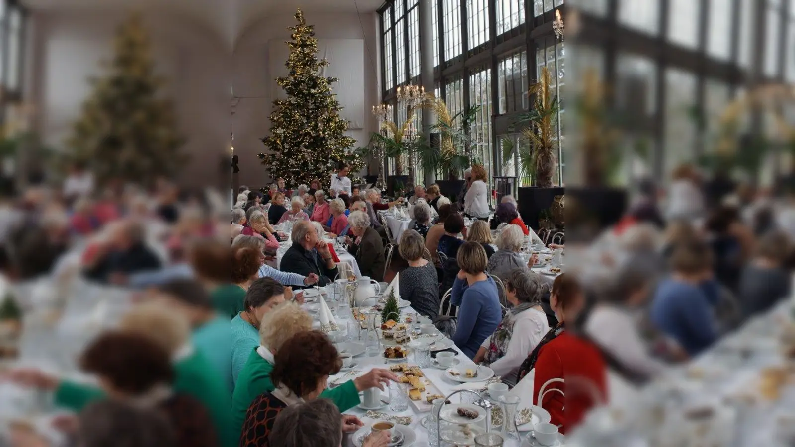 100 Senioren waren zum Weihnachtscafé eingeladen, das der Verein für Stadtteilkultur Neuhausen-Nmphenburg organisiert hatte. (Foto: Doro Hartmann)