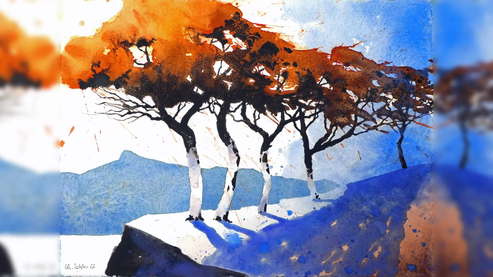 Wie man mit zarten Strichen eindrucksvoll Bäume malen kann, zeigt bei der vhs Christian Eckler. (Foto: Christian Eckler)