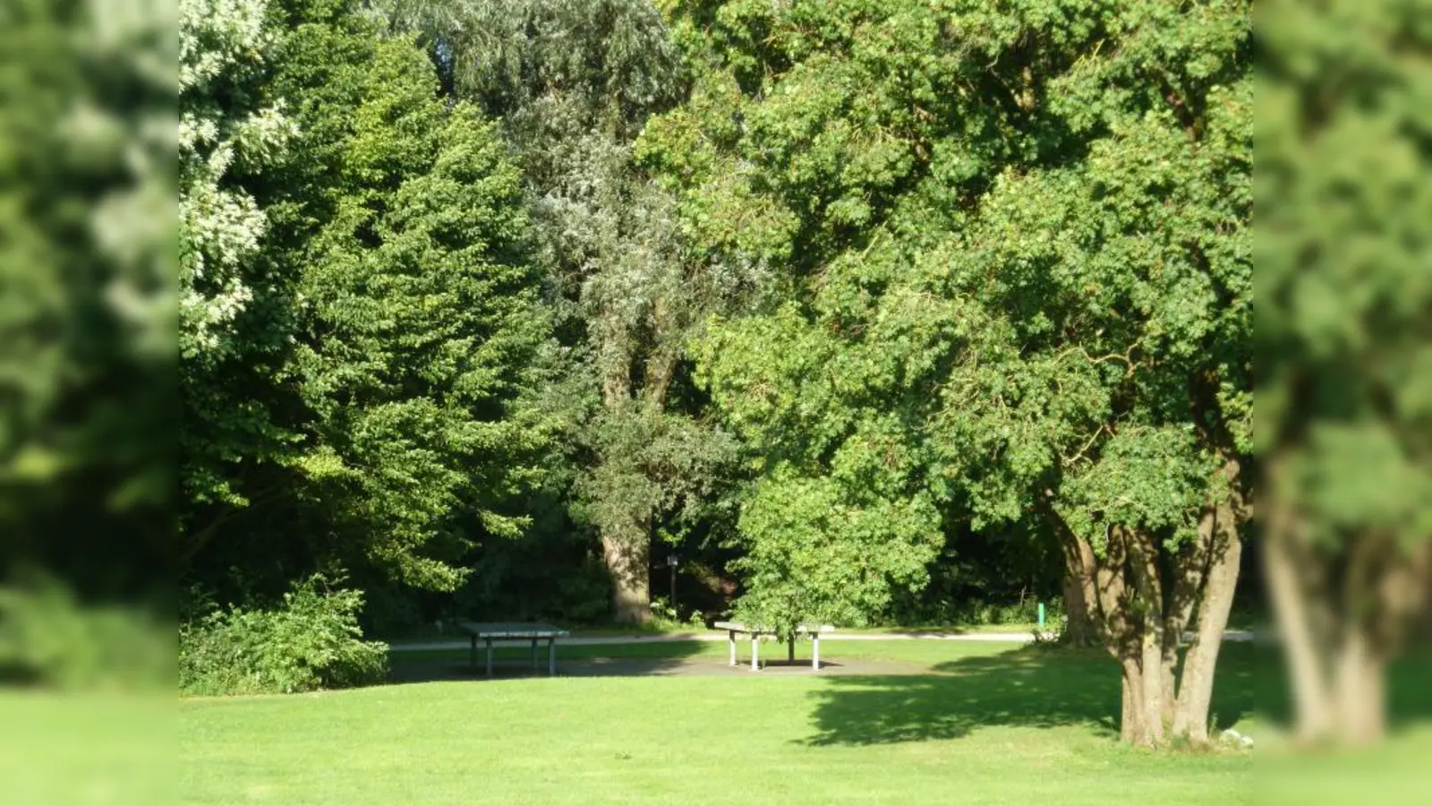 Tagsüber sind die Tischtennisplatten in der Grünanlage an der Servetstraße verwaist. Abends am Wochenende nutzen Jugendliche nach Aussage eines Anrainers das Ganze als „nächtliche Besäufnisstätte”. (Foto: sb)