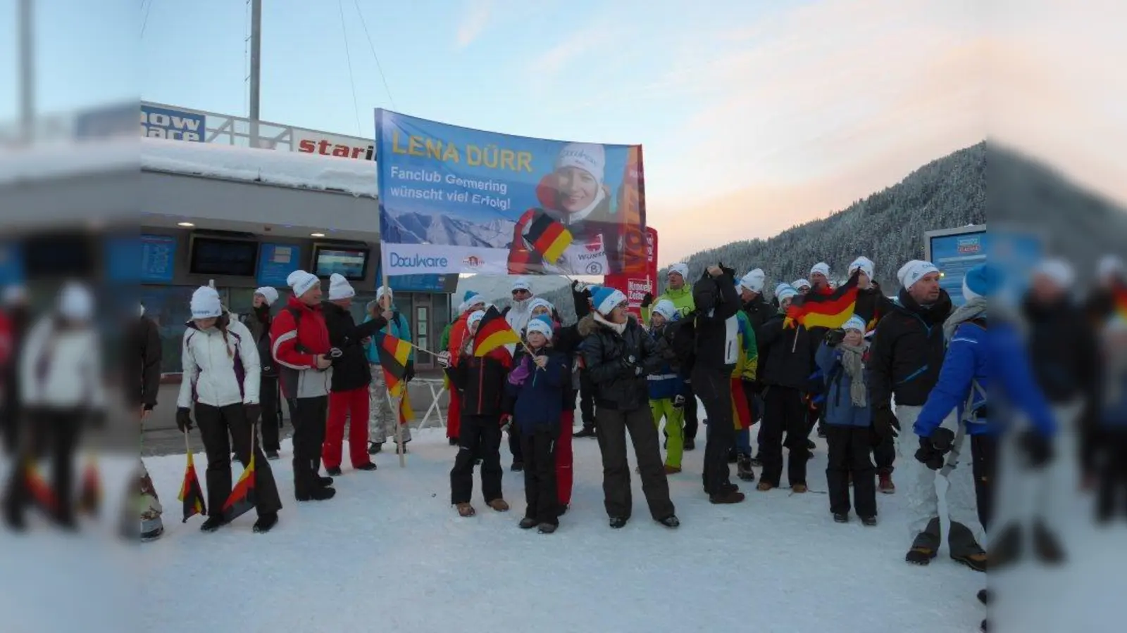 Bereits Tradition: Die Fans beim Live-Rennen von Lena Dürr in Flachau. (Foto: Docuware)