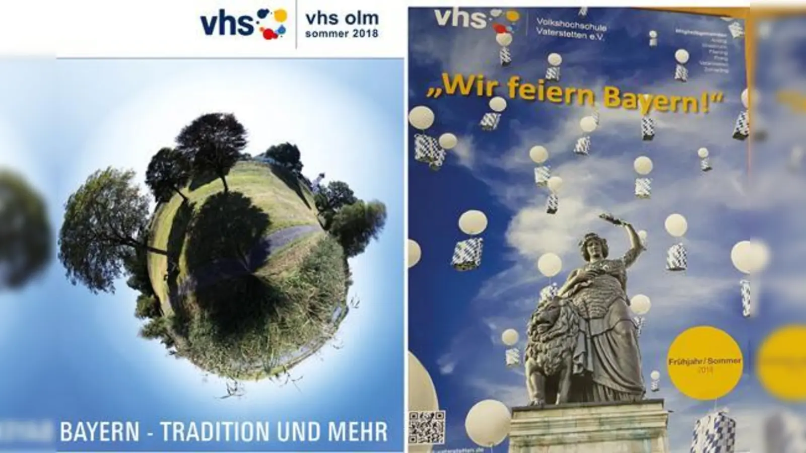 Bayern als Schwerpunkt  das zeigen auch die Titelbilder der neuen Programmhefte von vhs olm (links) und vhs Vaterstetten.	 (Foto: vhs olm, Ulrich Steger/Fotoclub Vaterstetten)