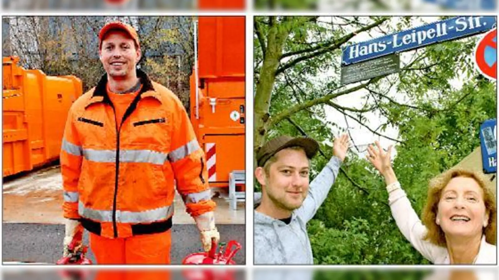 Platzwart Peter Eiden (Foto l.) freut sich über den ersten Münchner Großmengenwertstoffhof. Hildegard Kronawitter (Foto r.) von der Weiße-Rose-Stiftung präsentierte stolz die Infoschilder in der Studentenstadt. 	 (Foto: ws)