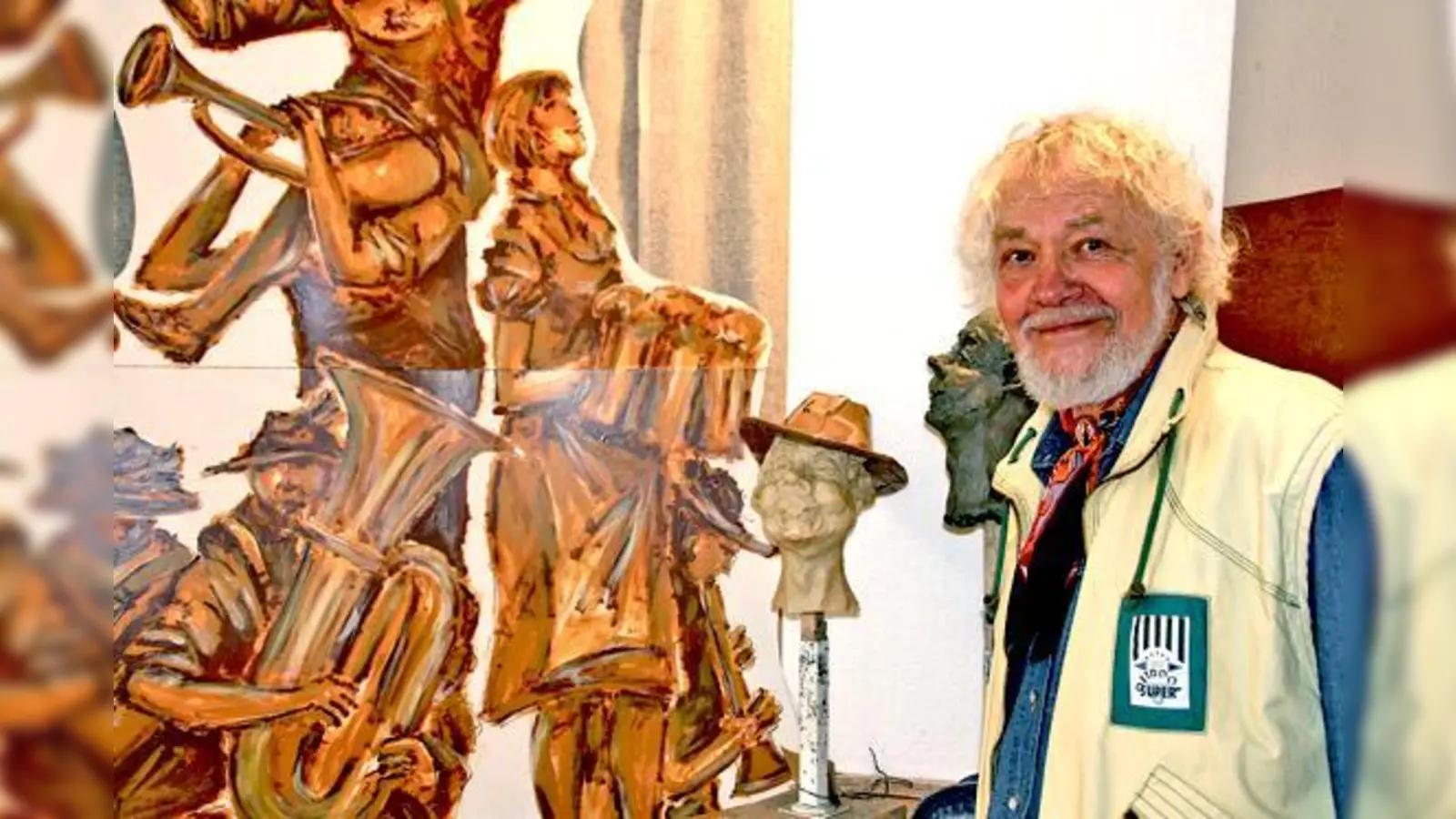 Schon bald wird die bunte Musikantengruppe vom Grünwalder Künstler Ivo  Krizan den Brunnen vor dem Bürgersaal zieren.	 (Foto: hol)