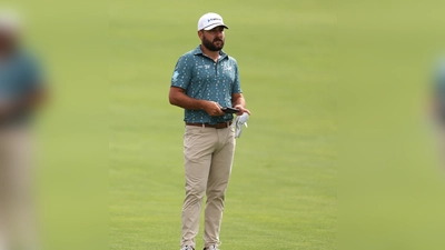 Stephan Jäger am ersten Loch während der ersten Runde der BMW Championship im Castle Pines Golf Club 2024 in Castle Rock, Colorado. (Foto: Harry How)
