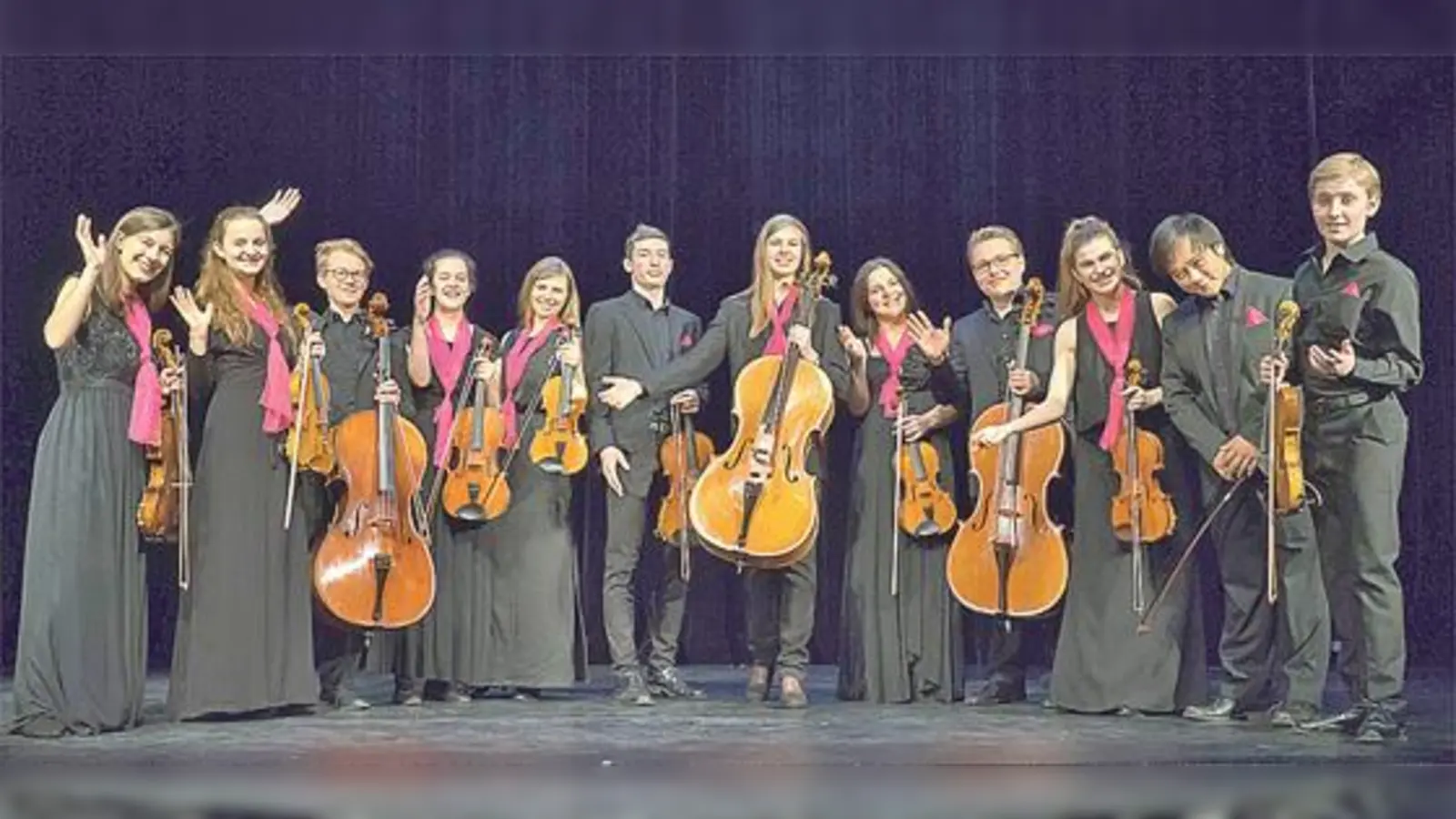 Die Musikerinnen und Musiker von Violinissimo (hier das Kammerensemble) spielen zusammen und verzichten daher auf einen Dirigenten. Das Konzept von Ulli Büsel geht auf. Violinissimo hat mehrfach durch hohe Qualität überzeugen können.	 (F.: Verein)