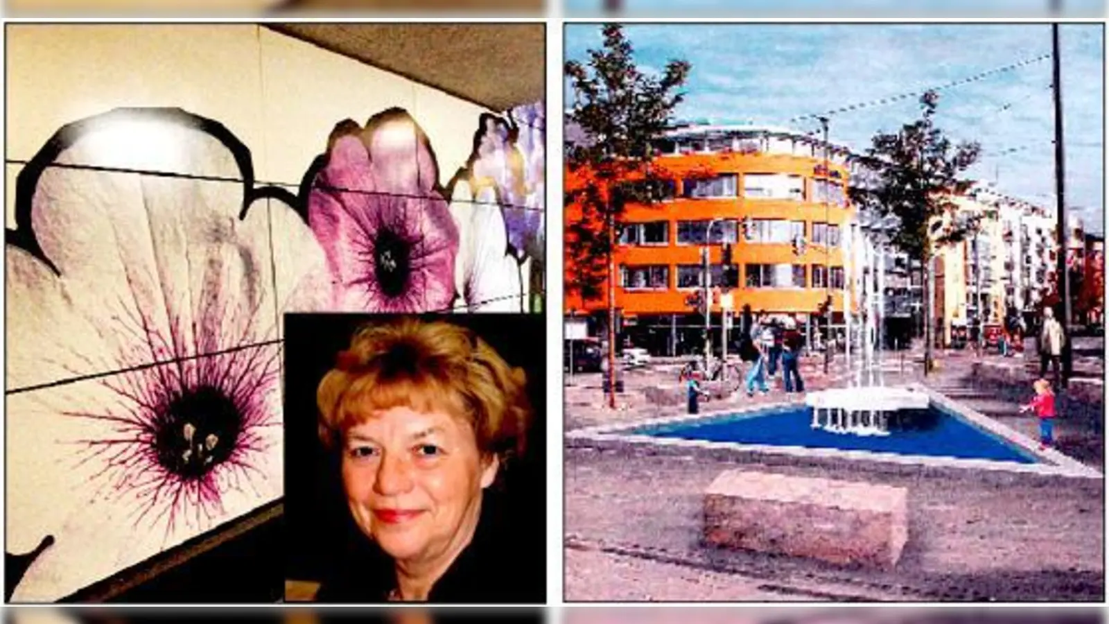 Der »Bahnhof Moosach« (l.) gehört zu den vier schönsten U-Bahn-Stationen der Welt. Das freut auch BA-Vorsitzende Johanna Salzhuber. Und: Moosach bekommt einen Brunnen in ultramarin. 	 (Foto: ws/Baureferat München)