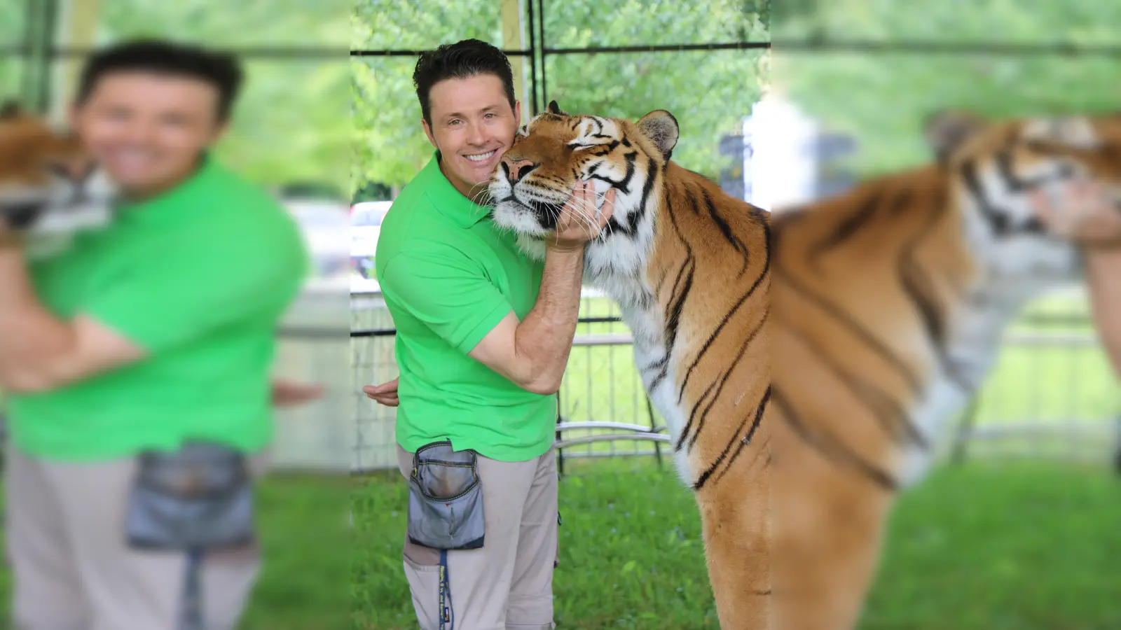 "Der Herr mit Tiger": Alexander Lacey ist der Bruder von Direktor Martin Lacey aus dem Circus Krone, der ebenfalls mit Raubkatzen lebt und arbeitet.  (Foto: VA)