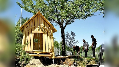 Der Abenteuerspielplatz in Eglfing nimmt immer mehr Form an.	 (Foto: Gemeinde Haar)