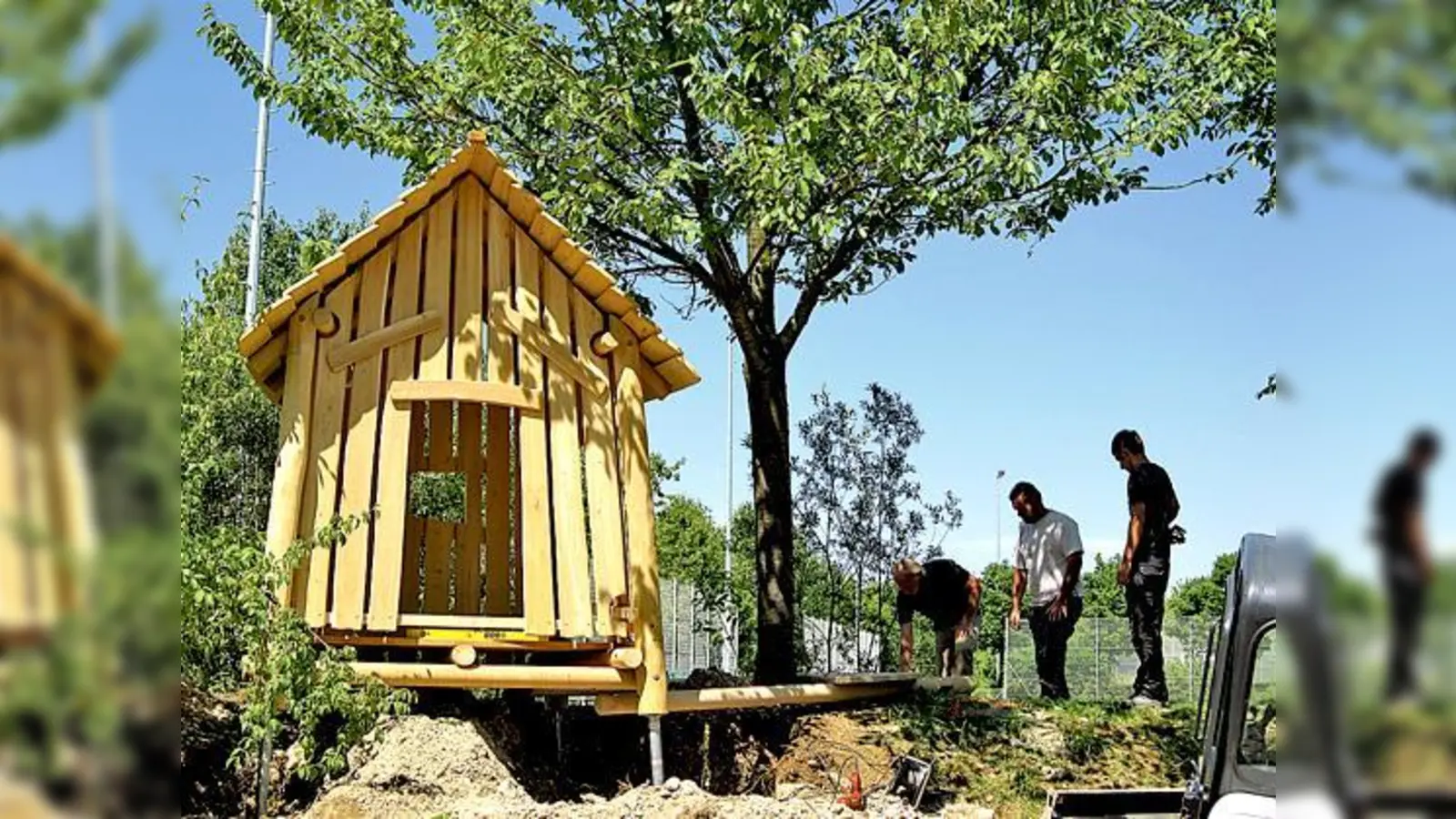 Der Abenteuerspielplatz in Eglfing nimmt immer mehr Form an.	 (Foto: Gemeinde Haar)