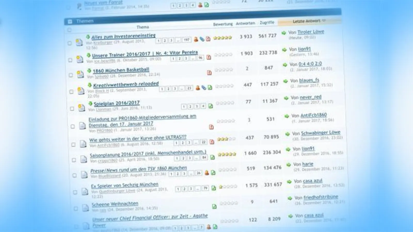 Freier Meinungsaustausch: loewenforum.de.  (Screenshot: Löwenforum)