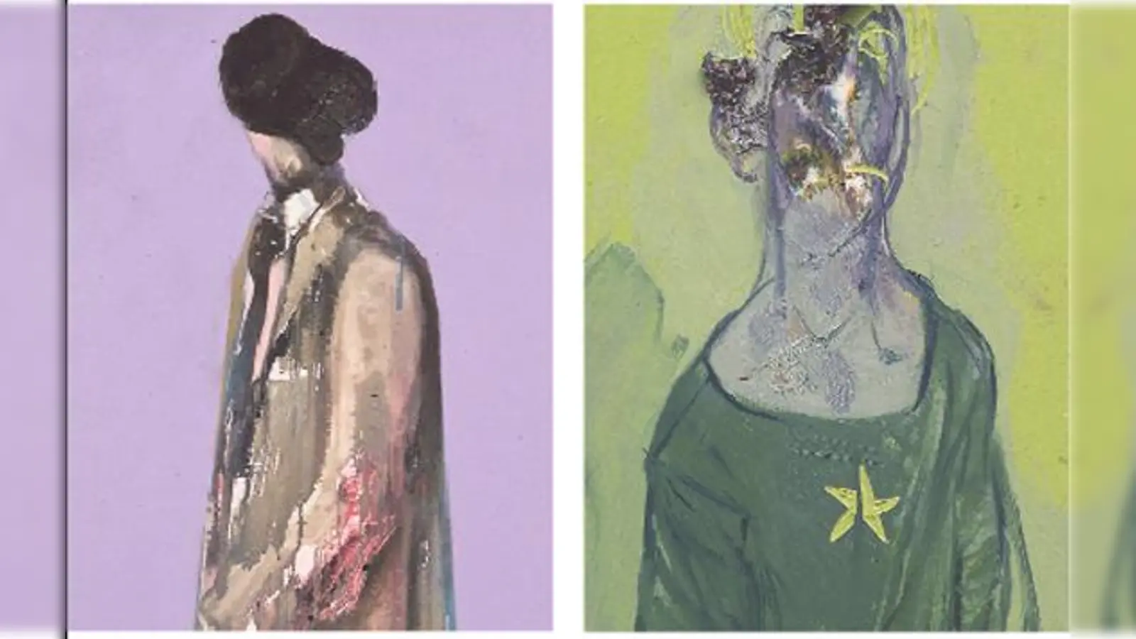 Zwei ungewöhnliche Porträts: »Faceless« von Marcus Jansen (links) und Ruprecht von Kaufmanns »Zuschauer«. 	 (Fotos: VA)