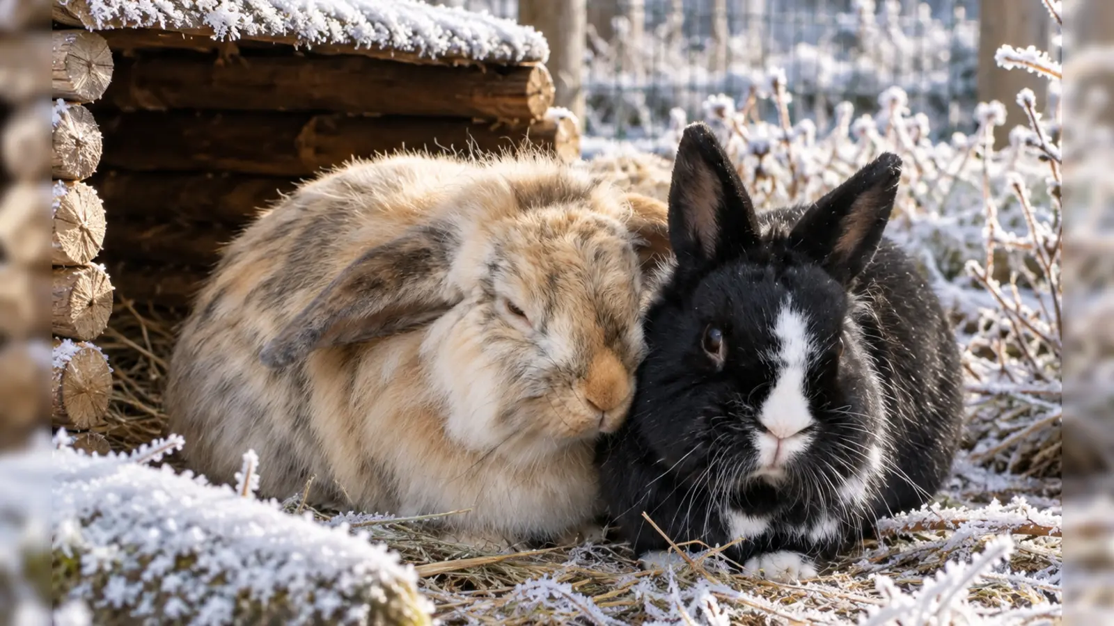 Gerade bei Kälte profitieren Kaninchen in Außenhaltung vom engen Kontakt der Artgenossen. (Foto: Tierschutzverein München e.V.)