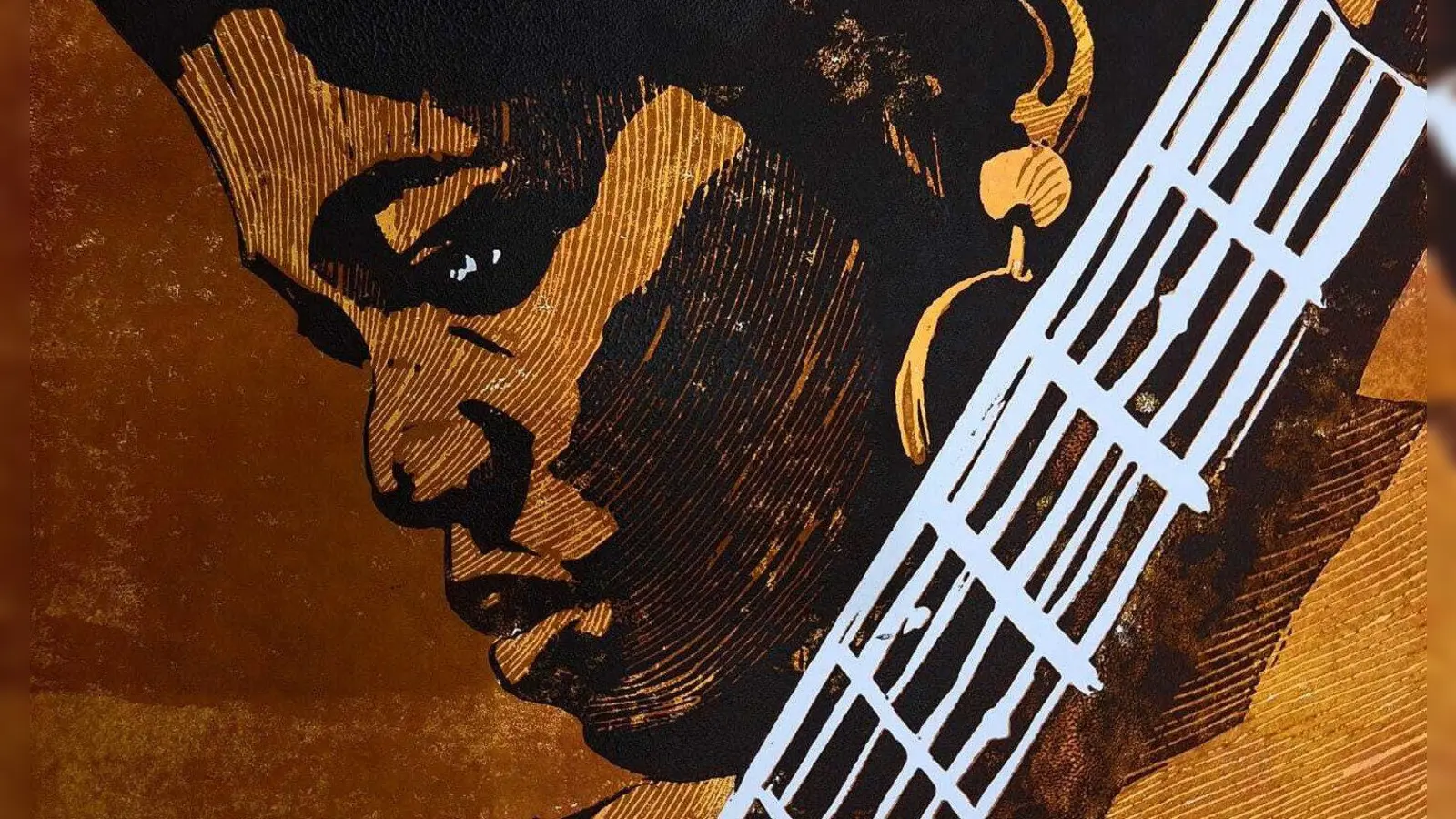 Linolschnitt „Odetta” von Robert Richter. (Bild: Robert Richter)