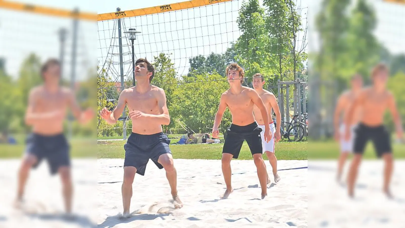 Sieben Teams waren beim Beachvolleyballturnier der JU Hallbergmoos-Goldach vertreten.	 (Foto: JU HBM)