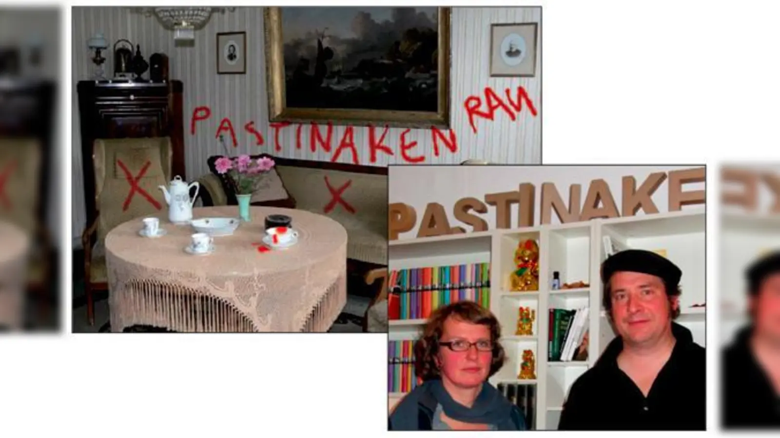 Die Ausstellung »Pastinaken raus« beschäftigt sich mit dem Thema Ausländerfeindlichkeit. Die Mit-Organisatoren der Ausstellung: Andrea Huber und Matthias Weinzierl.  (Foto: VA/Woschée)