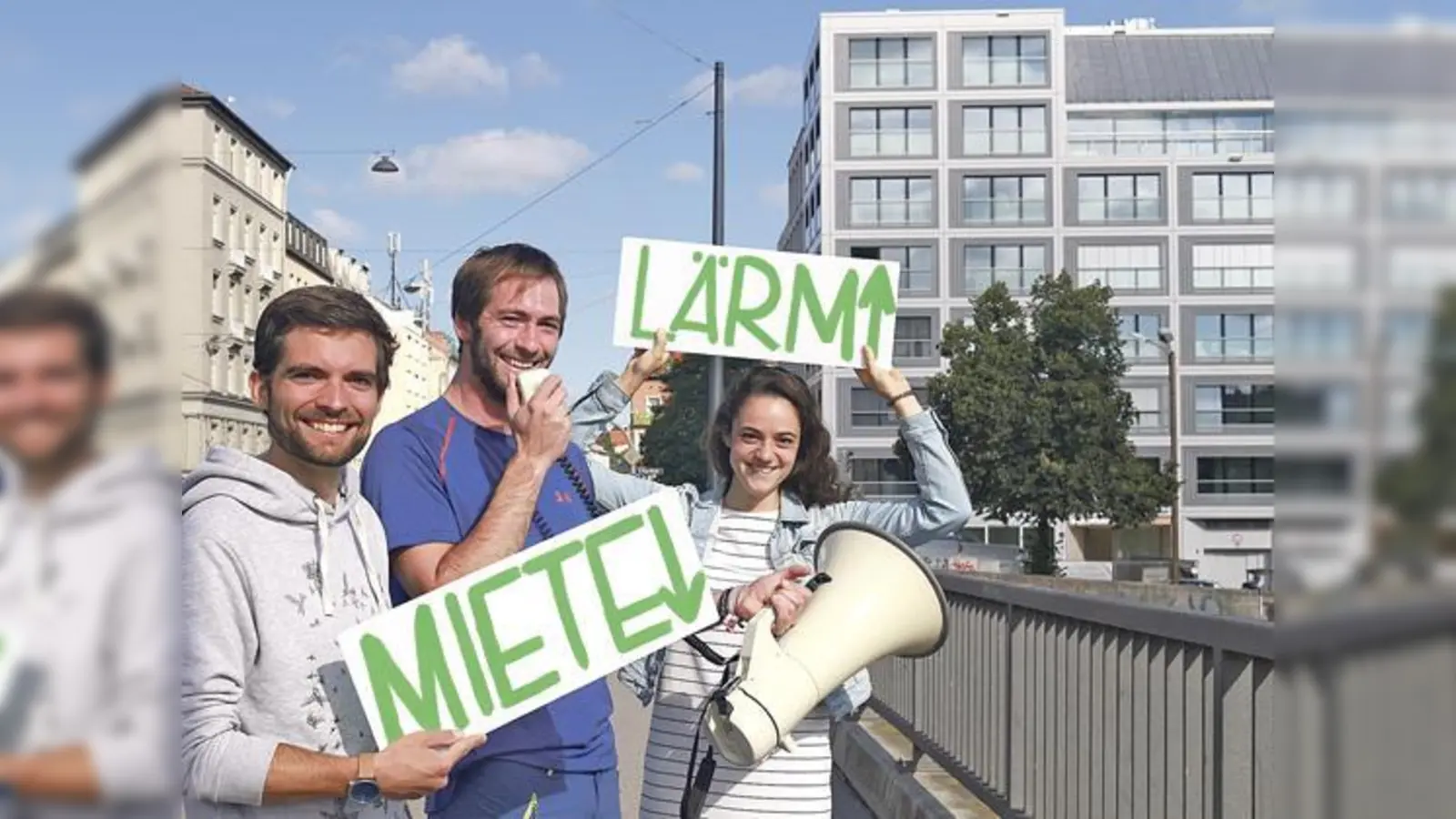 Mehr Lärm! Und dann? Dann gehen die Mieten runter, glauben die Krachparade-Organisatoren Florian Raabe, Thomas Suren und Nadja Zängerlein (v. li.).	 (Foto: VA)