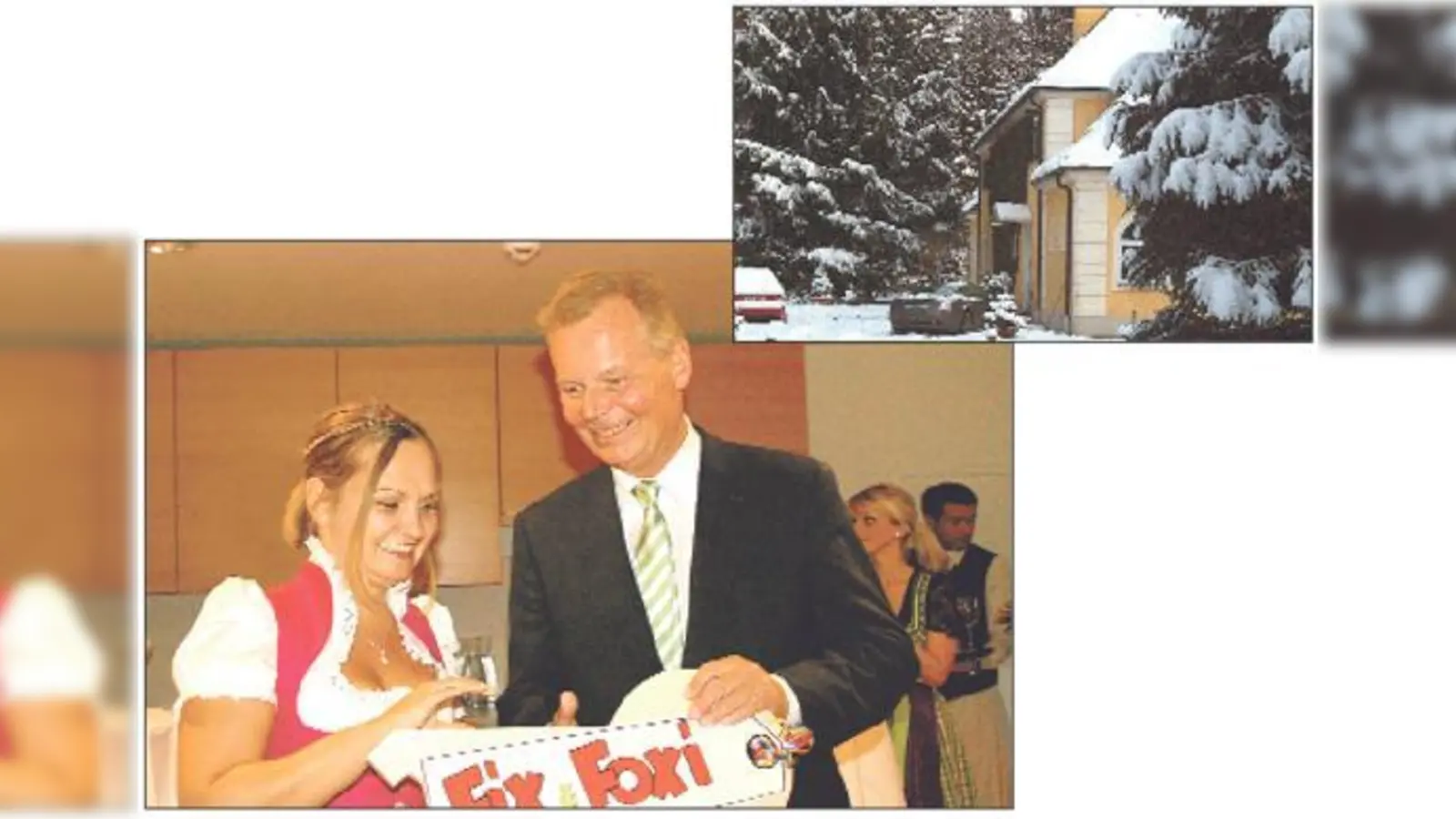 Julia Völker, Leiterin der neuen Krippe, und Bürgermeister Jan Neusiedl freuten sich über die symbolische Schlüsselübergabe. Oben: Hier hat der »Vater« von Fix und Foxi zu Lebzeiten in Grünwald gewohnt. 		 (Fotos: hol/Schunk)