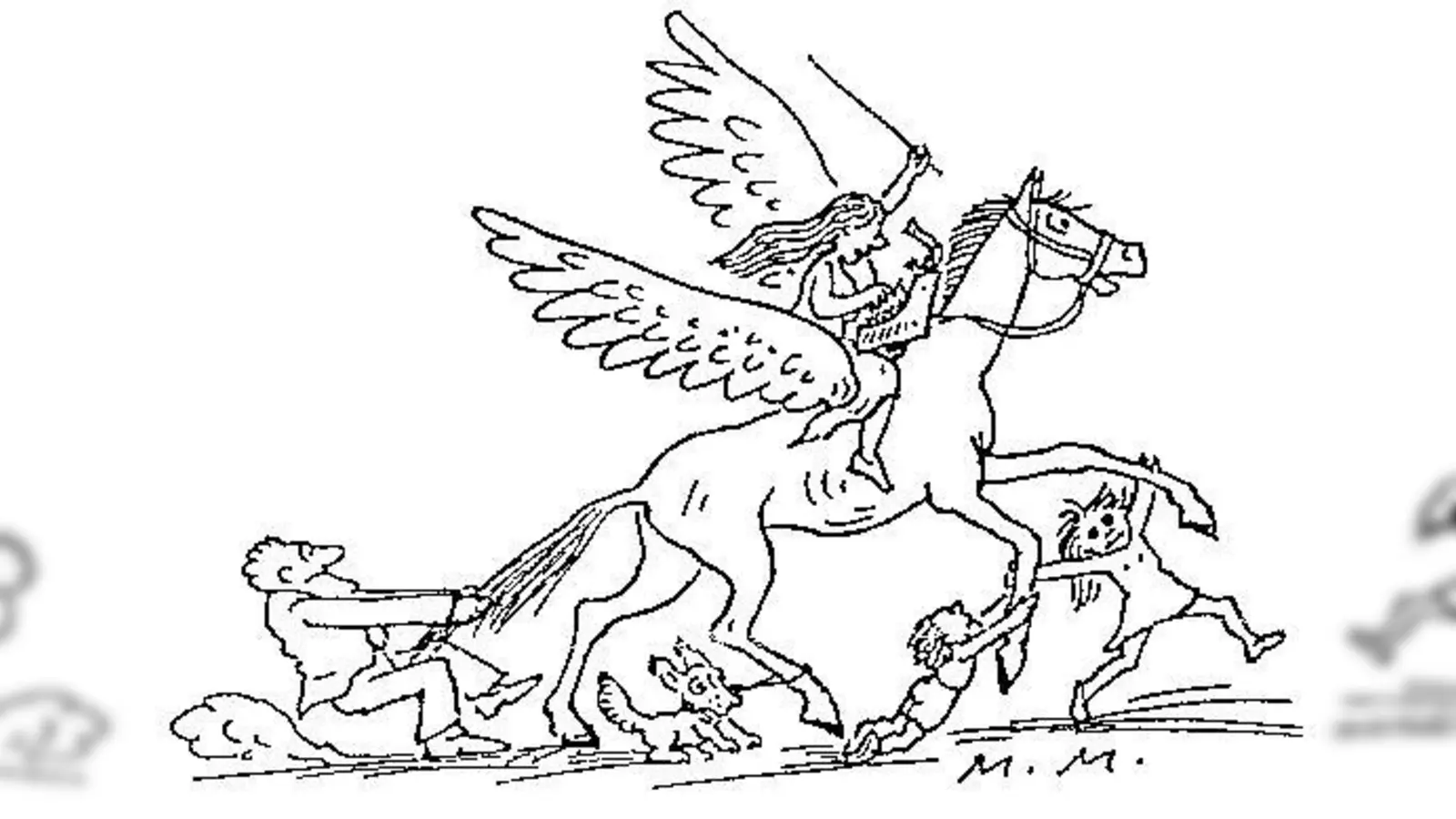 Kommentar zu Literatinnen von Marie Marks, Karikaturistin (1922-2014). 	 (Foto: Museum der Stadt Grafing)