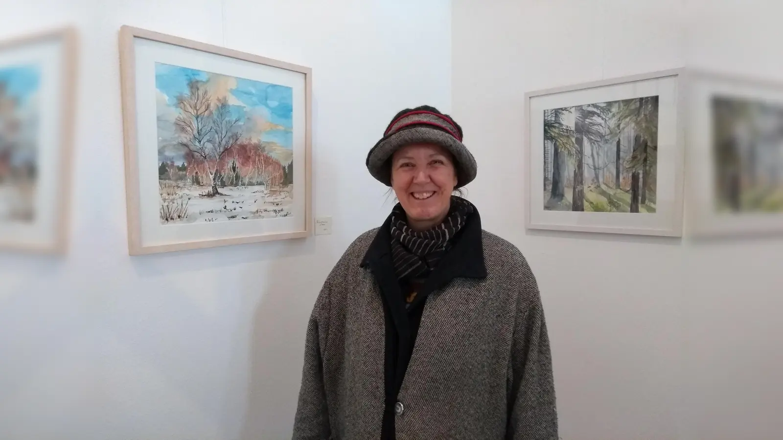 Landschaftsaquarelle von Margreth Bilger können noch bis Juni im MWU Ebersberg besichtigt werden.a (Foto: MWU)