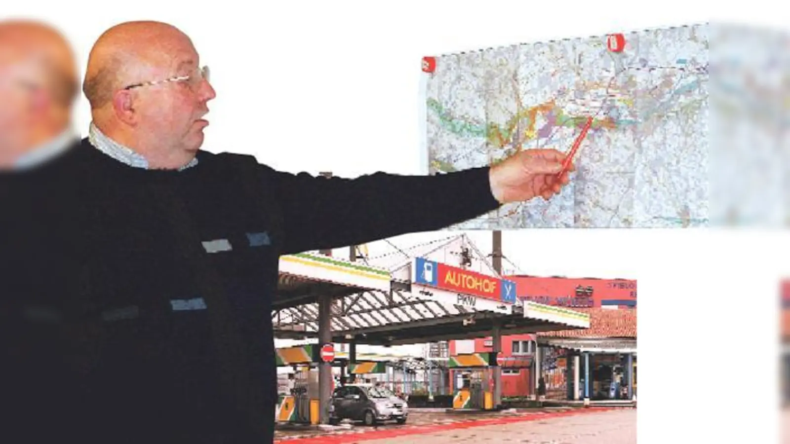 Zwischen dem Kreuz Neufahrn und dem Autohof Wörth gibt es bisher keine Rastmöglichkeit. Bürgermeister Peter Deimel erläutert, wie diese Lücke geschlossen werden soll.	 (Foto: sy)