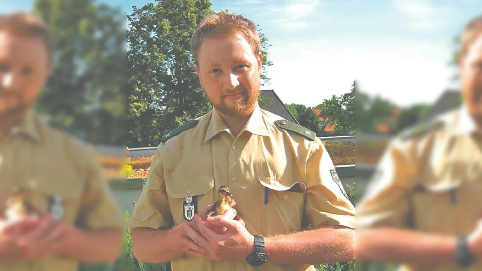 Der Entenretter: Polizeikommissar Jan Schubert von der Polizeiinspektion Bogenhausen.	 	 (Foto: PP München)