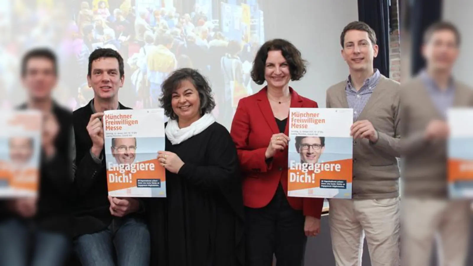 Das ist die Botschaft, für die Martin Brög, Sandra E. Bauer, Gerlinde Wouters und Mischa Kunz (Münchner Freiwillige  Wir helfen e.V., v. li.) stehen: Engagiere Dich!	 (Foto: cr)