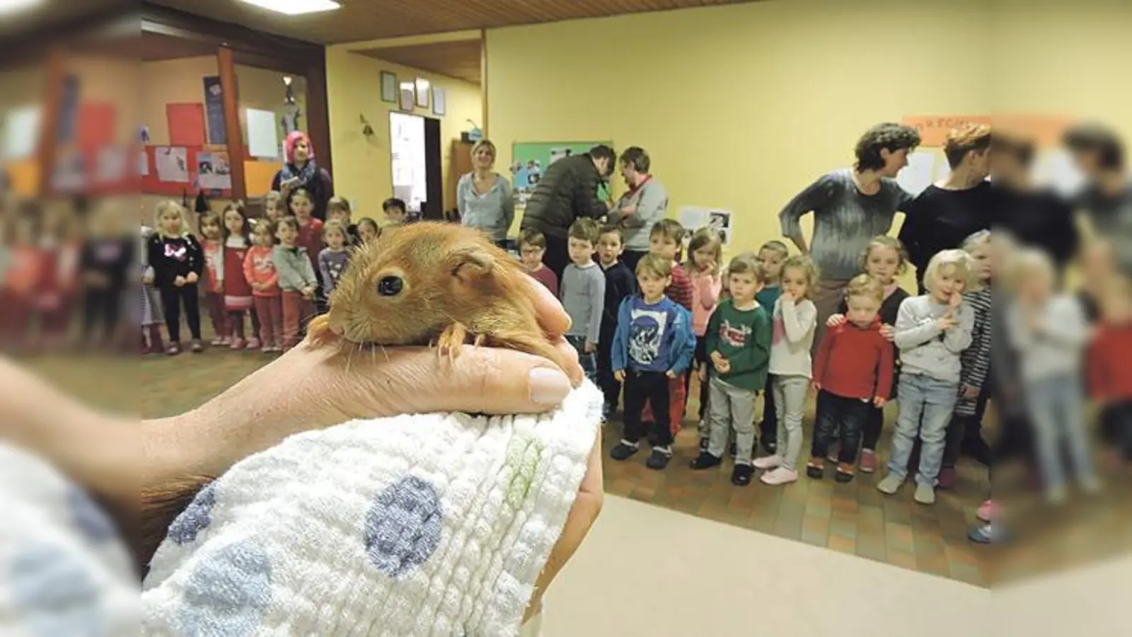 Das Eichhörnchen Otto besuchte kürzlich die Kinder vom Kindergarten St. Otto.	 (Foto: VA)