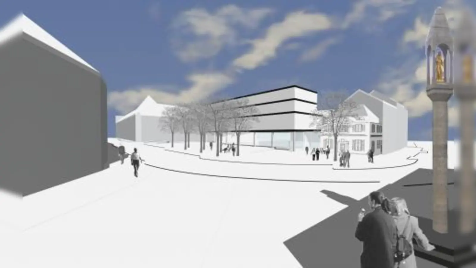 So könnte das neue Gebäude auf dem Marienplatz aussehen. Das Planungsreferat sieht dort Platz für rund 4000 Quadratmeter  Einkaufs- und Gastronomiefläche. (Foto: pi)
