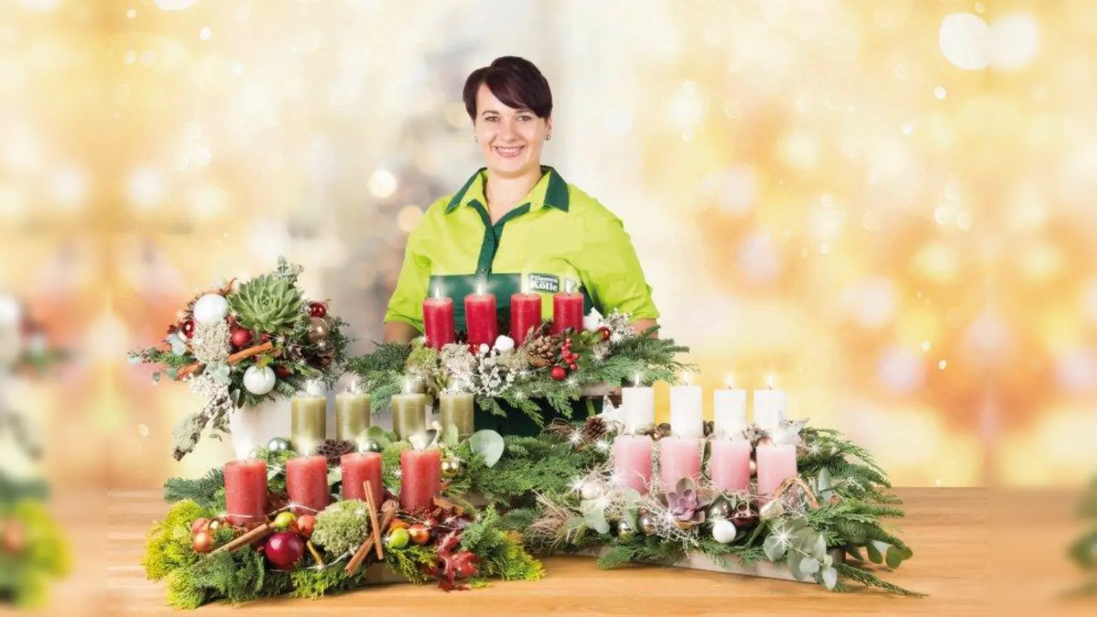 Wie schöne Adventsgestecke entstehen zeigen die Floristen von Pflanzen-Kölle am Sonntag, 26. November. (Foto: Pflanzen Kölle)