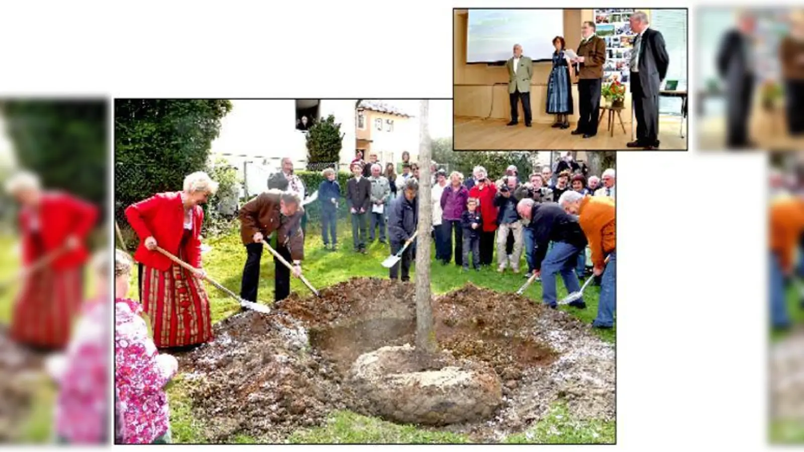 Ein Gingkobaum als Symbol für Frieden und Freiheit und eine Geschichtsausstellung: So begannen die Feierlichkeiten zu 1.200 Jahre Anzing. 	 (Fotos: Streffer/Els)