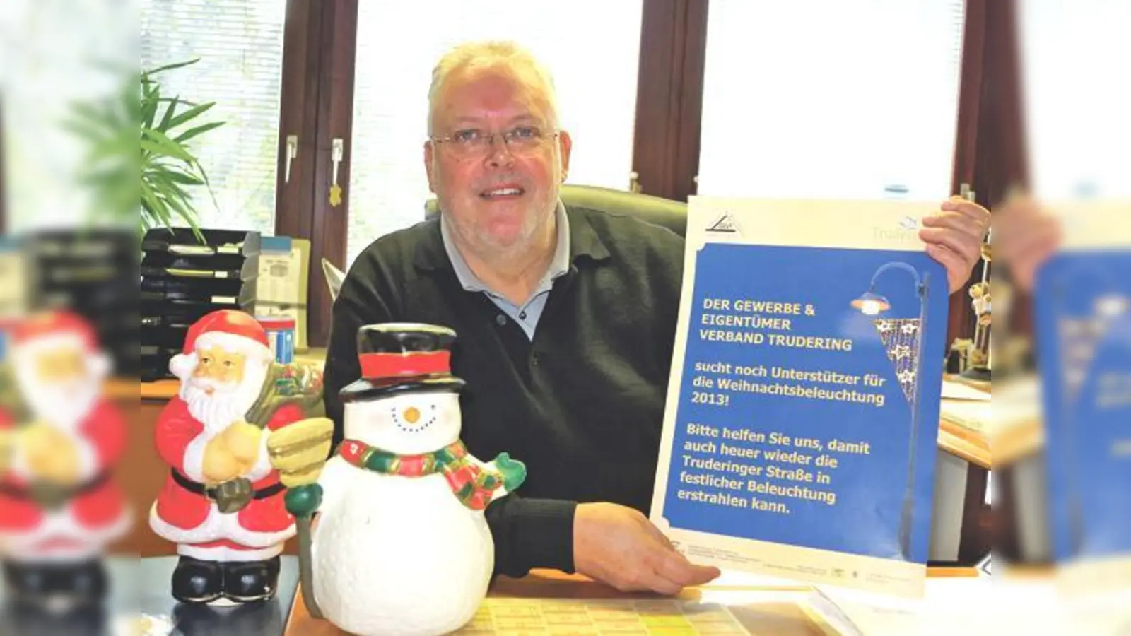 »Es wird wieder bei uns leuchten«, freut sich Peter Schubert, Vorsitzender des GEVT, und bittet noch um weitere Spenden für die Weihnachtslichter.	 (Foto: bus)