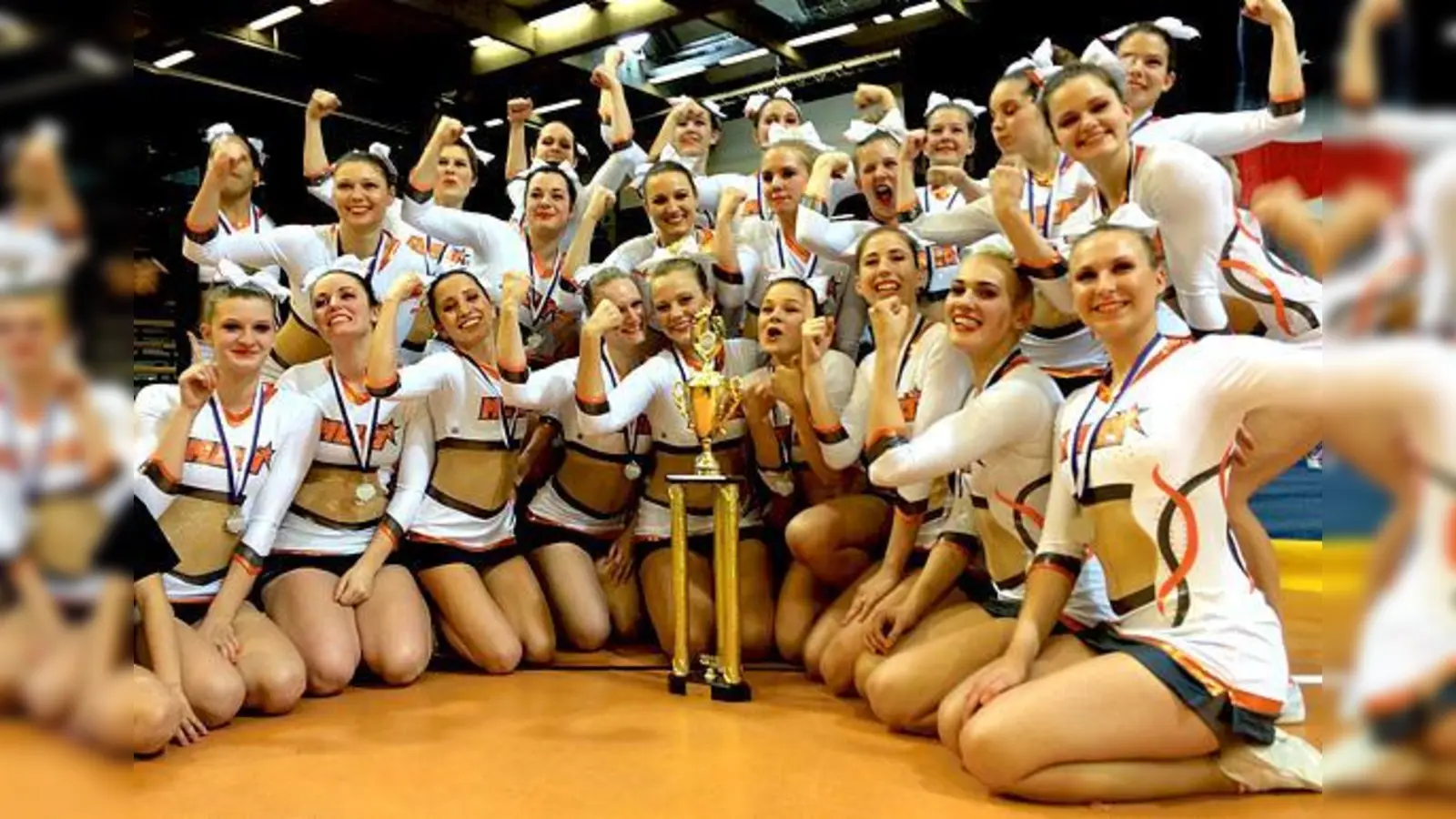 Die Munich Cheer Allstars Level 6 überzeugten mit Schrauben, Doppelflickflack und komplizierten Pyramiden und wurden mit dem 1. Platz belohnt.	 (Foto: VA)