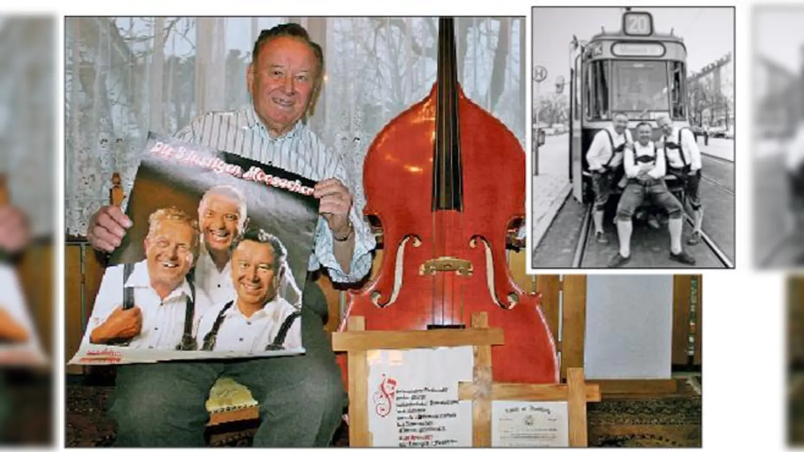 Rudolf Schneider, genannt Waggi, erinnert sich in seinem Haus in Gröbenzell an vergangene Zeiten und zeigt auch eine alte Autogrammkarte (kl. Foto). 	 (Fotos: sl)