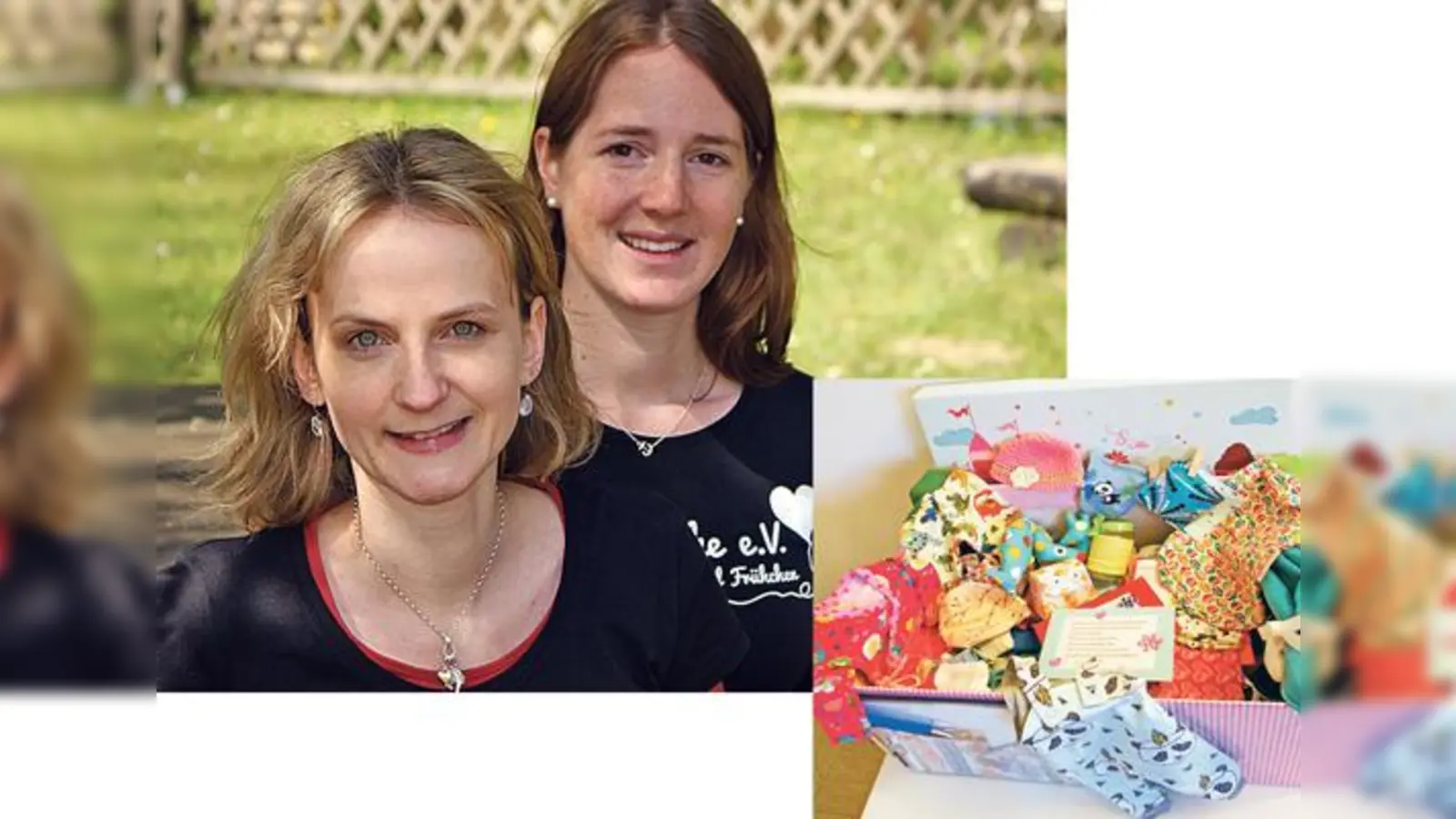 Sabrina Lessiak und Andrea Brunnhuber  sind beim Basteltreff am Samstag vor Ort. Auch Münchner Kliniken freuen sich über so schöne Sachen für Sternchen und Frühchen. 	 (Fotos: VA)