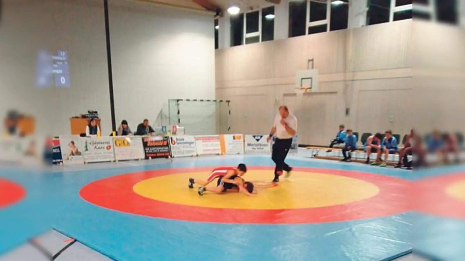 Die Nachwuchsringer vom TSV St. Wolfgang  hier Georg Scheffler im Kampf  siegten gegen Freising.	 (Foto: Verein)