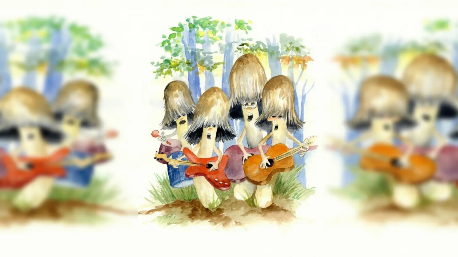 Pilzköpfe - Aquarell von Evelyn Filep. (Foto: Evelyn Filep)