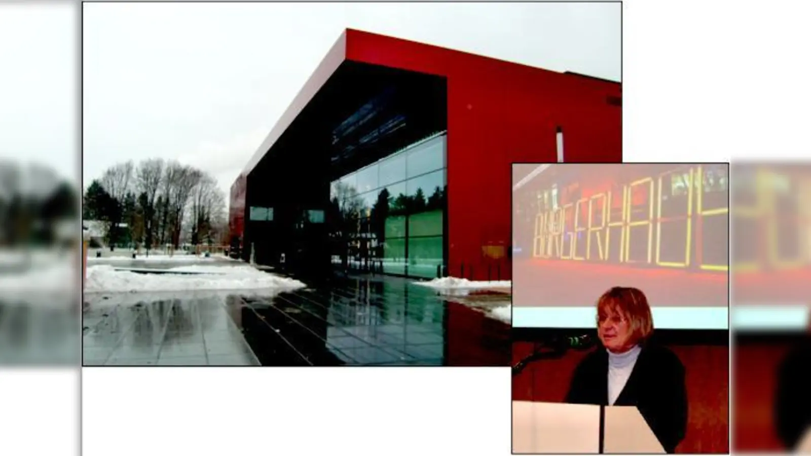Ein Bürgerhaus wie das 30-Millionen-Euro-Projekt in Unterföhring  davon träumt BA-Vorsitzende Angelika Pilz-Strasser, rechts bei der letzten Bürgerversammlung.	 (Fotos: ikb)