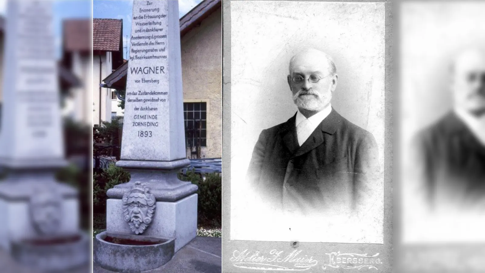 Denkmäler erinnern in Zorneding (Foto), Alxing und Oberpframmern an den königlichen Bezirksamtmann Franz Xaver Wagner und seine Verdienste um eine moderne Wasserversorgung.  (Foto: Heimatkundekreis Zorneding)