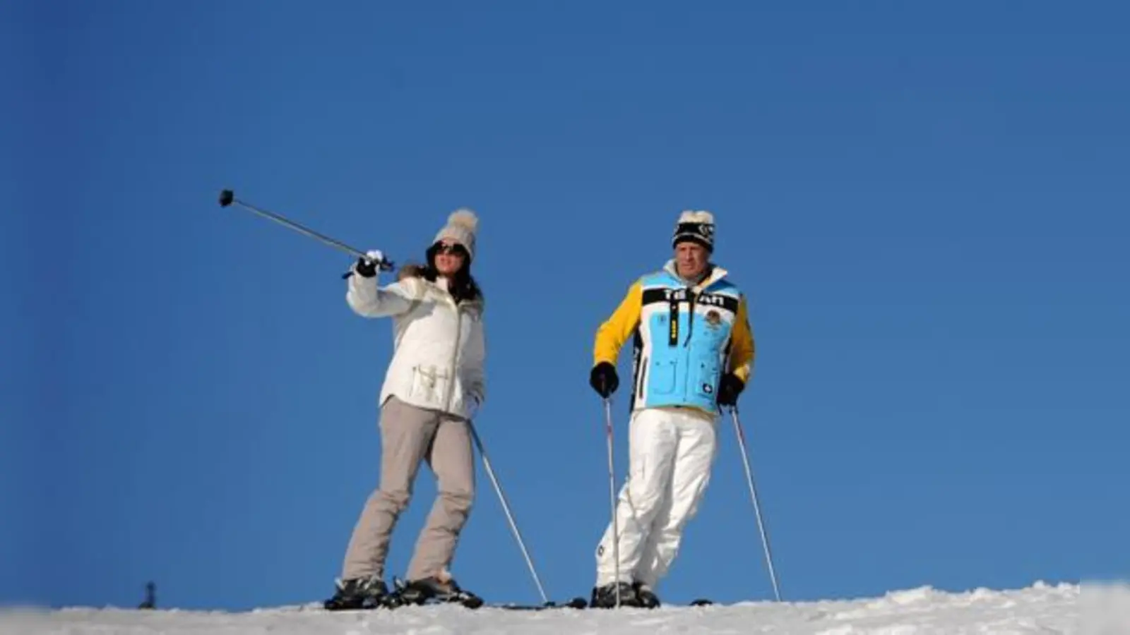 Hatten viel Spaß beim gemeinsamen Carven in Kanada: Kati Witt und Willy Bogner.  (Foto: picture alliance/München 2018)