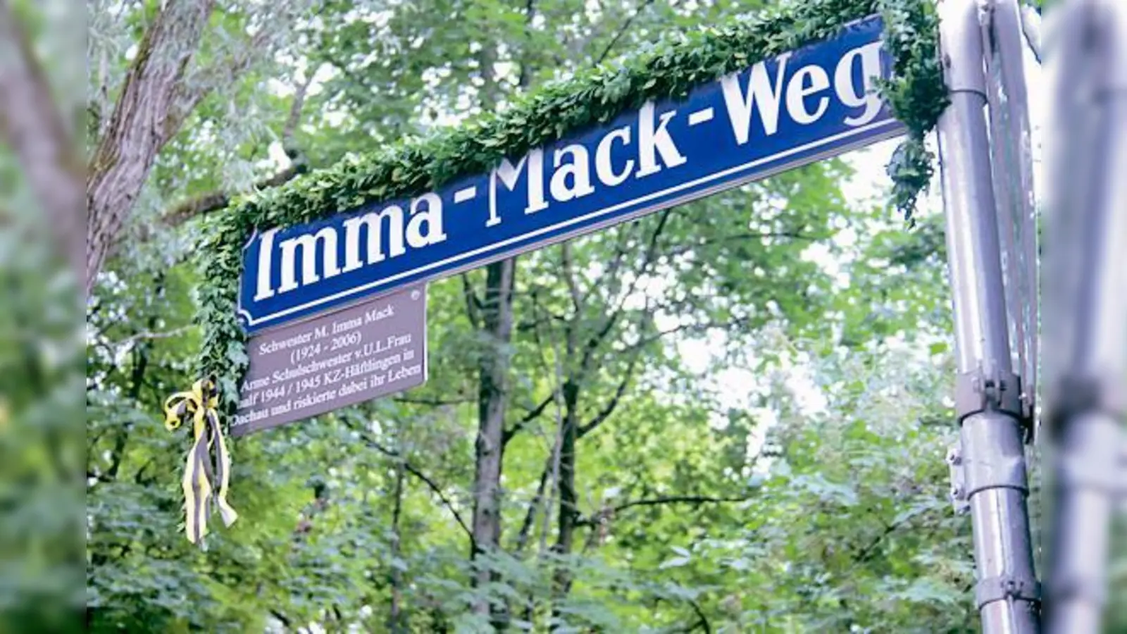 Eine der zwei Straßen, die 2009 nach Frauen benannt wurden: der Imma-Mack-Weg.	 (Foto: Archiv)