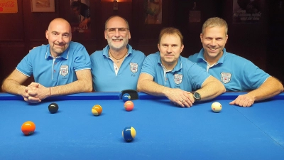 Reiten die Erfolgswelle weiter (v.l.) Rafael Di Florio, Ralf Hentschel, Josef Scharl und Thomas Deuter vom PCB. (Foto: PCB College Markt Schwaben)