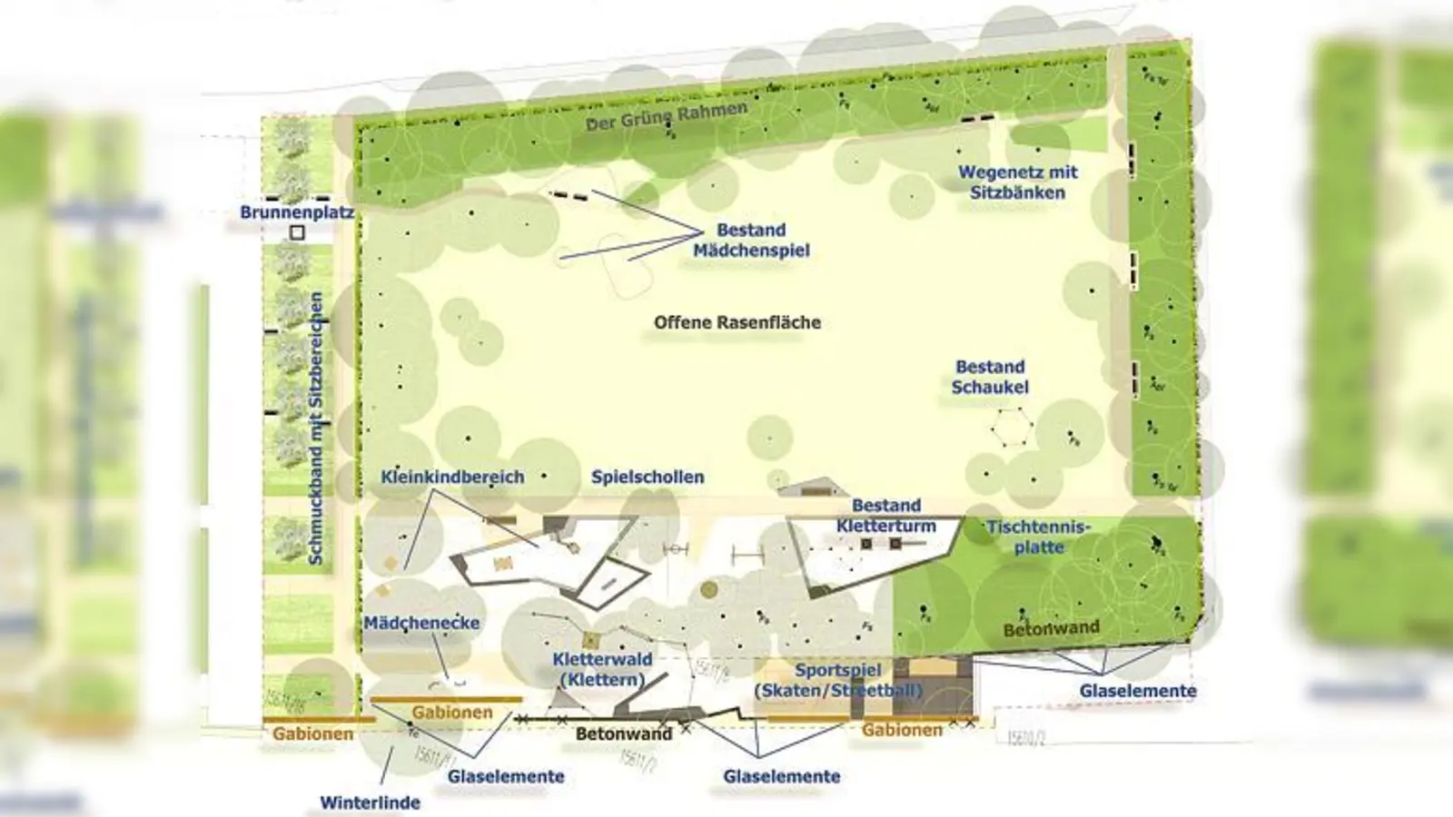 Im überarbeiteten Konzept für den Tassiloplatz bleibt auch der umstrittene »Mädchenspielplatz« erhalten.	 (Foto: Bayerische Hausbau GmbH)