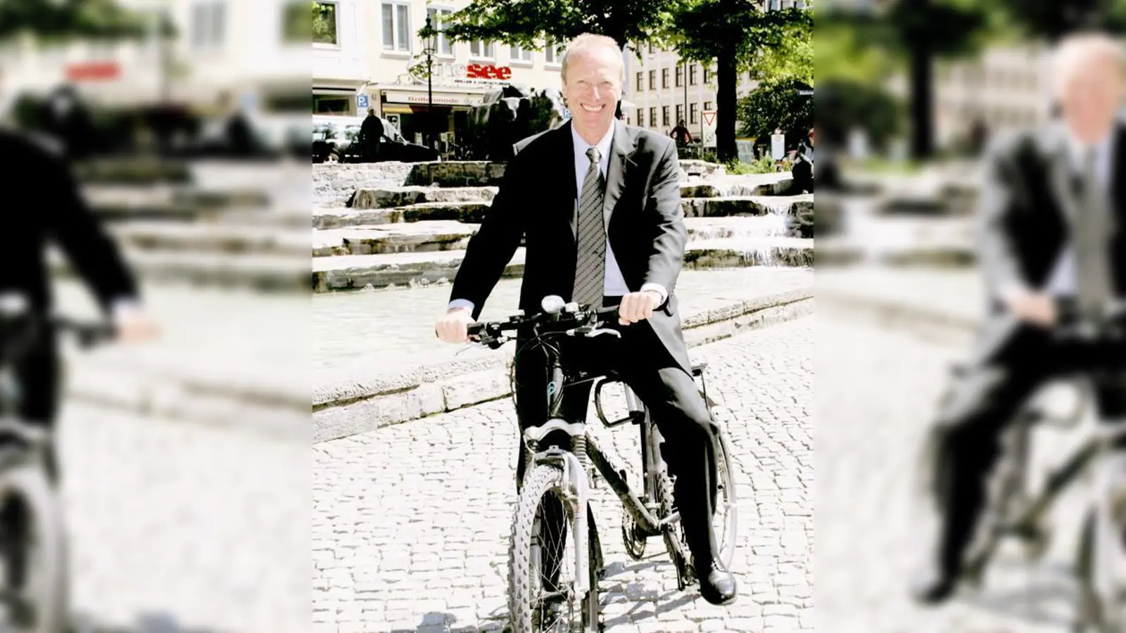 Bürgermeister Hep Monatzeder startet die Radltour für den Klimaschutz.  (Foto: Büro Monatzeder)